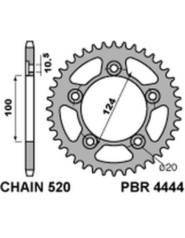 Couronne PBR acier C45 standard 4444 - 520