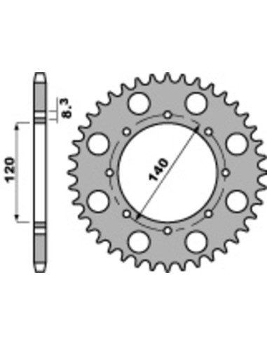 Couronne PBR acier C45 standard 491 - 520