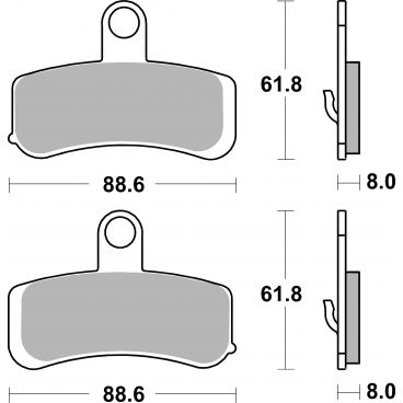 Plaquettes de frein moto SBS Harley Sinter 853H.HS