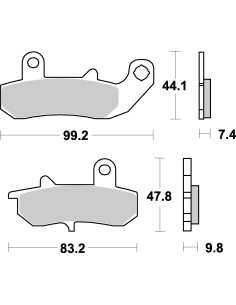 Plaquettes de frein moto SBS Sinter Arriére 635LS