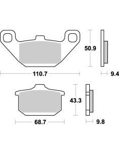 Plaquettes de frein moto SBS Sinter Arriére 557LS