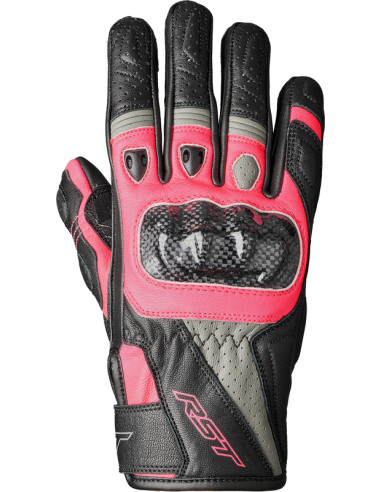 Gants RST Ladies Stunt 3 CE femme cuir/textile - rose