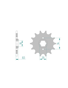Pignon AFAM pour moto au pas de 520