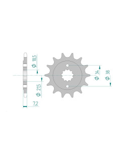 Pignon AFAM pour moto au pas de 520