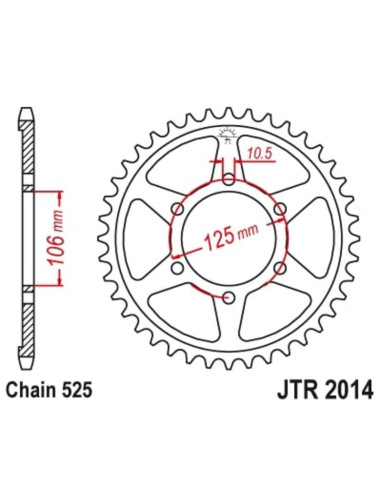 Couronne JT SPROCKETS acier standard 2014 - 525