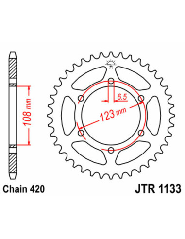 Couronne JT SPROCKETS acier standard 1133 - 420