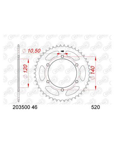 Couronne AFAM acier standard 203500 - 520