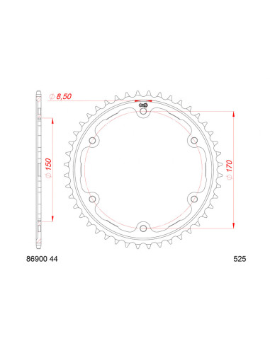 Couronne AFAM acier standard 86900 - 525