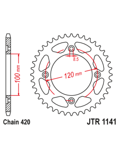 Couronne JT SPROCKETS acier standard 1141 - 420