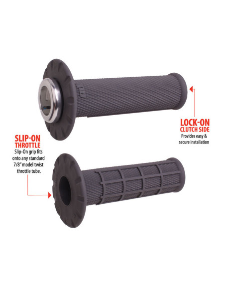 Revêtements universels ODI Lock-On semi-gaufré - graphite/argent