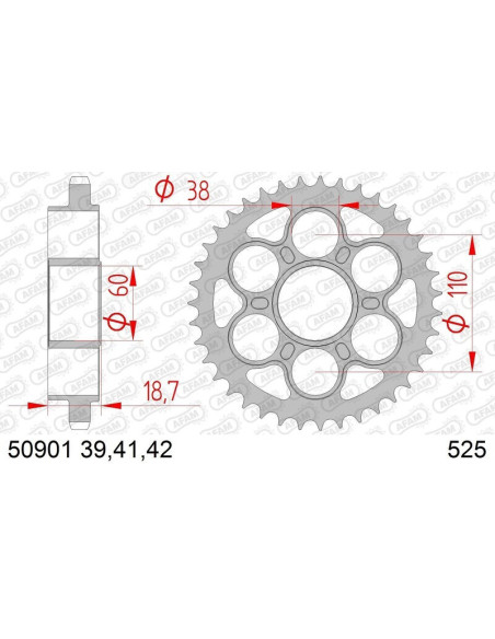 Couronne AFAM acier standard 50901 - 525
