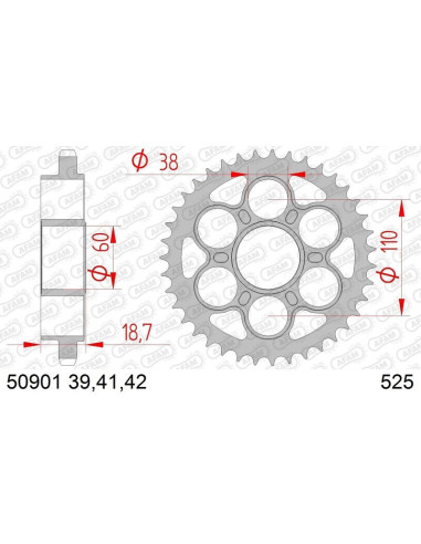 Couronne AFAM acier standard 50901 - 525