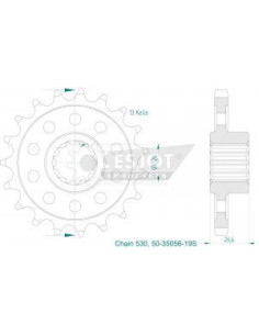 Pignon acier 530 pour...
