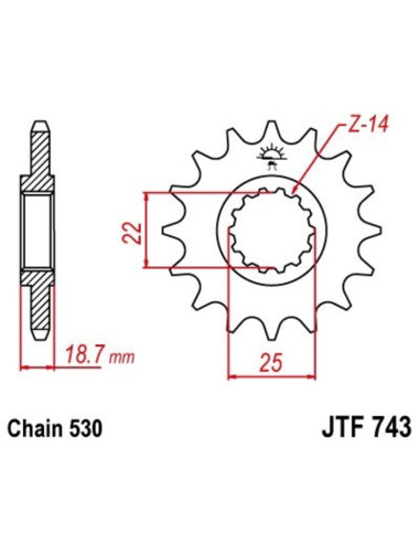 Pignon JT SPROCKETS acier standard 743 - 530