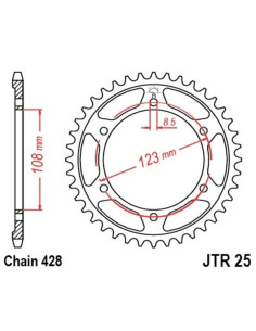 Couronne JT SPROCKETS acier standard 25 - 428 2