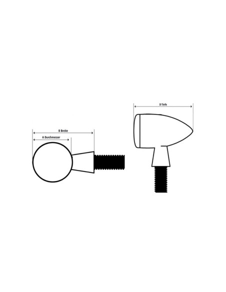 KOSO LED-Indicator , Matt Black, E-mark, Piece
