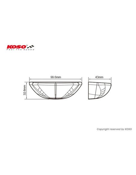 KOSO Led-Taillight, Smoke GT-03, e-mark.