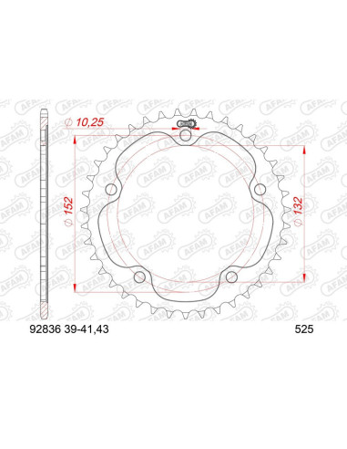 Couronne AFAM acier standard 92836 - 525