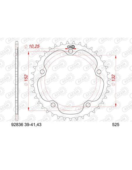 Couronne AFAM acier standard 92836 - 525