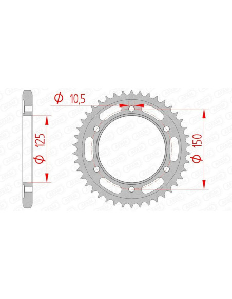 Kit chaîne AFAM 525XHR3 16/42 standard - couronne standard 61800