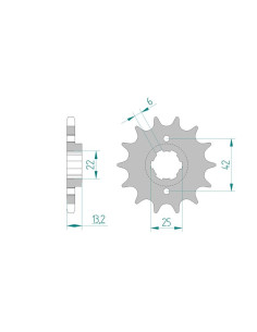 Pignon AFAM pour moto au pas de 525