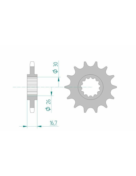 Kit chaîne AFAM 525XHR3 15/42 standard - couronne standard 10802