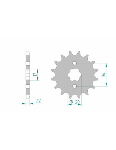 Kit chaîne AFAM 428XMR 14/47 standard - couronne standard 10237