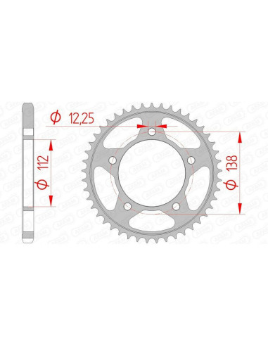 Kit chaîne AFAM 525XMR3 15/43 standard - couronne standard 10613