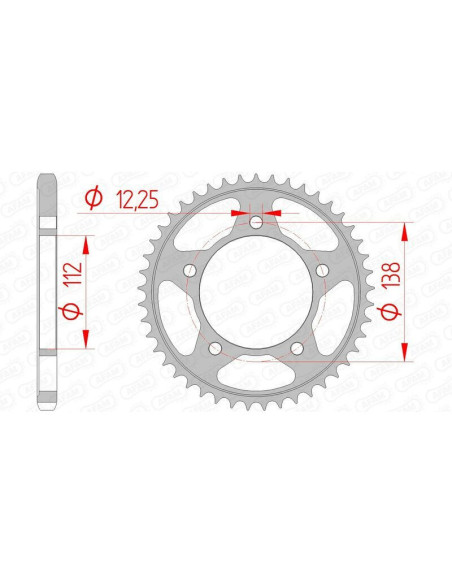 Kit chaîne AFAM 525XMR3 15/43 standard - couronne standard 10613