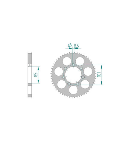 Kit chaine DID  ALU TM 80/85 MX  BW...