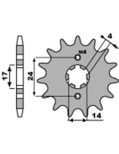 Kit chaîne DID/PBR 420D 11/59 (ratio OEM) renforcé - couronne acier standard 4412