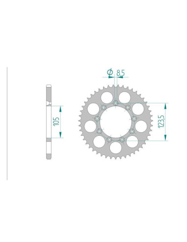 Kit chaine DID  ALU TM 250 EN F 4T...