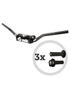 Kit guidon ODI Podium Flight MX + 3 paires de revêtements MX V2 Lock-On semi-gaufrés 2