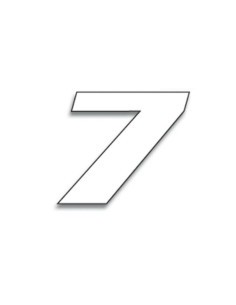 Numéro de course 7 BLACKBIRD 20x25cm blanc 2