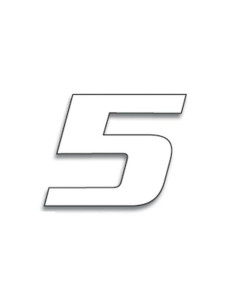 Numéro de course 5 BLACKBIRD 20x25cm blanc 2