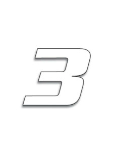 Numéro de course 3 BLACKBIRD 20x25cm blanc 2