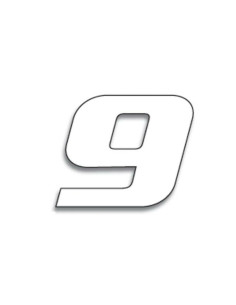 Numéro de course 9 BLACKBIRD 20x25cm blanc 2