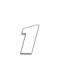 Numéro de course 1 BLACKBIRD 20x25cm blanc 2