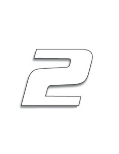 Numéro de course 2 BLACKBIRD 20x25cm blanc 2