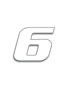 Numéro de course 6 BLACKBIRD 20x25cm blanc