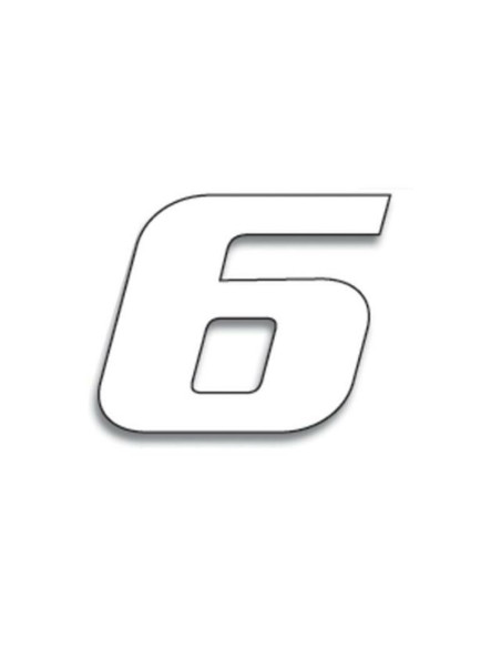 Numéro de course 6 BLACKBIRD 20x25cm blanc