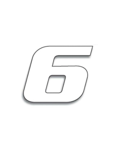 Numéro de course 6 BLACKBIRD 20x25cm blanc