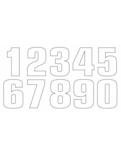 Numéro de course 9 TECNOSEL 20x13cm blanc jeu de 3 2