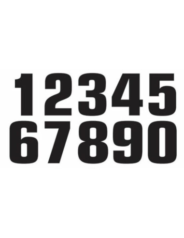 Numéro de course 7 TECNOSEL 20x13cm noir jeu de 3