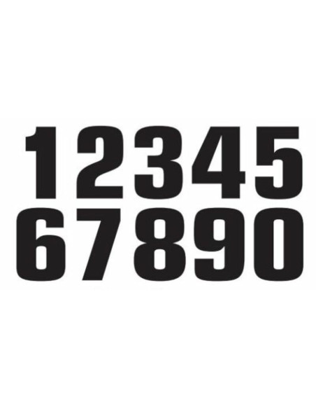 Numéro de course 1 TECNOSEL 20x13cm noir jeu de 3