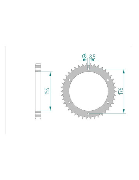 Kit chaine DID  ACIER TRIUMPH 955 SPEED TRIPLE 1999 à 2001 couronne
