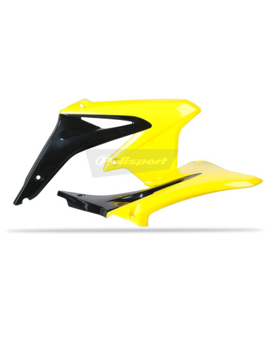 Ouïes de radiateur POLISPORT couleur origine 09-15 noir/jaune Suzuki RM-Z450