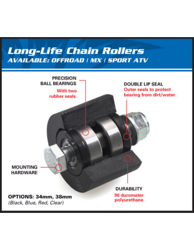 Roulette de chaine supérieure ALL BALLS noir Honda CRF125F/250F/230F