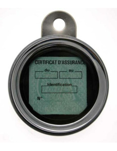 Porte vignette d'assurance BIHR Ø88mm acier chromé