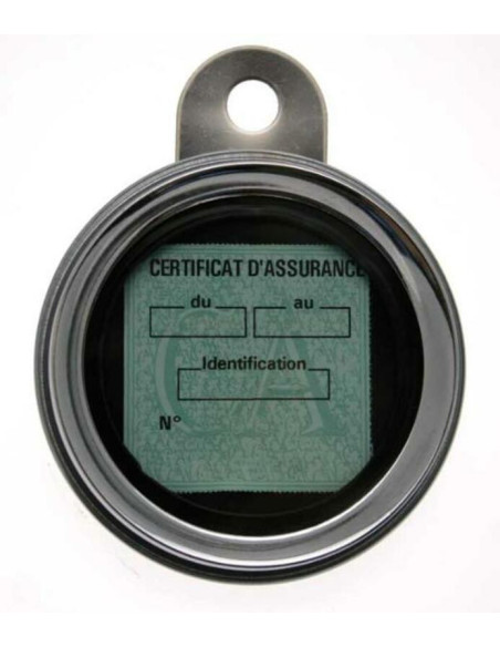 Porte vignette d'assurance BIHR Ø88mm acier chromé
